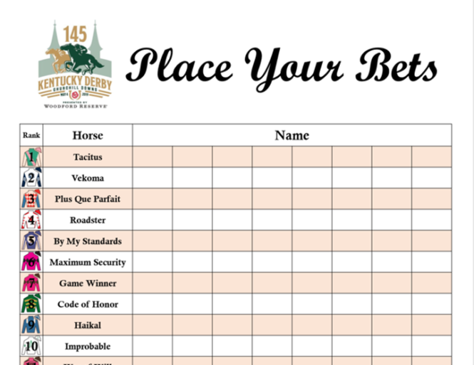 2019 Kentucky Derby Party & Free Betting Printables The Well Dressed