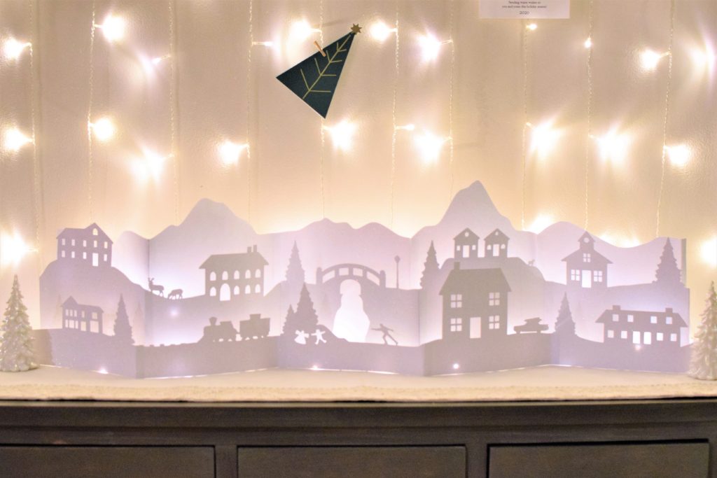 Simple Paper Christmas Village Cricut Craft - The Well Dressed Table