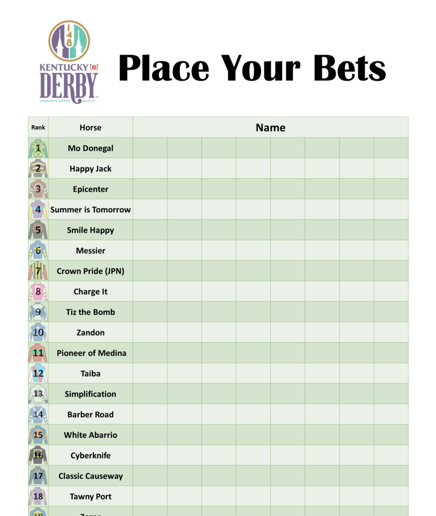 2022 Kentucky Derby Printables - The Well Dressed Table